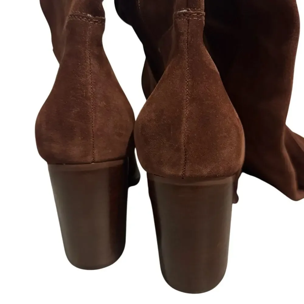 NWOT Kelsi Dagger Brooklyn Brown Suede over the knee boots